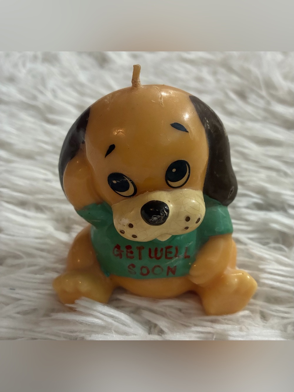 Vintage 70s 1974 Russ Berrie Candle Puppy Dog Get Well Soon #1123 Never Used